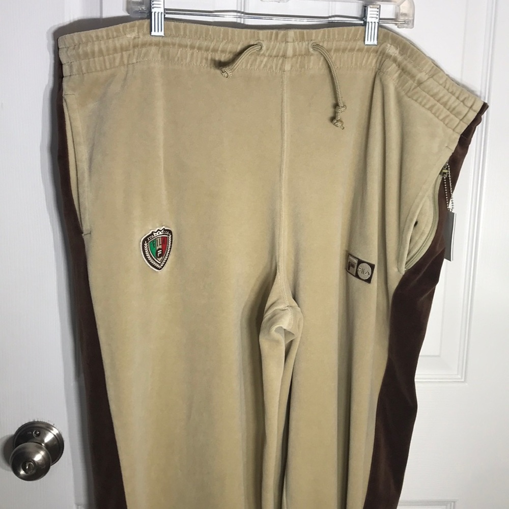 Fila Suede sweat pants with zippers and key chain